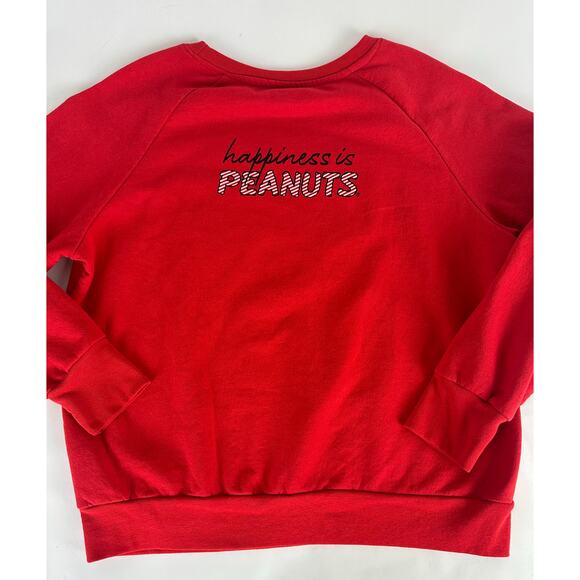 Snoopy Size Small Medium Youth XXL Peanuts Red Sweatshirt Pullover Christmas - Picture 8 of 8